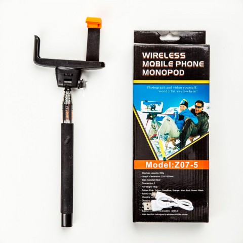 Селфи-монопод Z07-5 беспроводной с кнопкой, черный-1