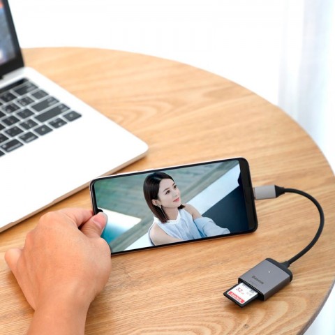Переходник-картридер Baseus Enjoy Type-C to SD/TF Card Reader-3