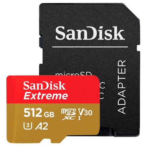 Карта памяти SanDisk Extreme microSDXC 512GB UHS-I A2 V30 U3 (SDSQXA1-512G-ZN6MA)