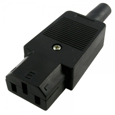 Разборная вилка С13, 10А, 250V, черная