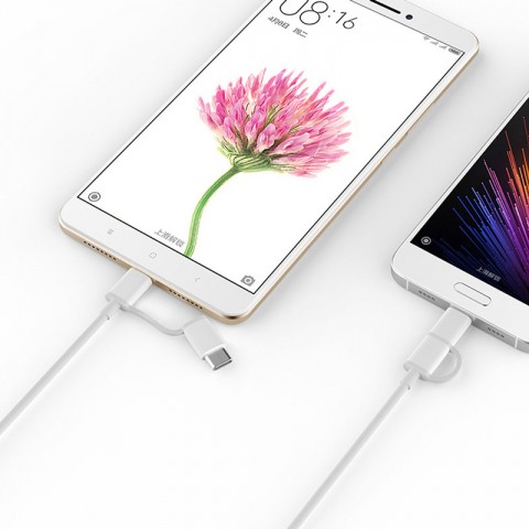 Кабель Xiaomi ZMI 2 в 1 USB-C/MicroUSB, USB 2.0, 1 метр, белый [AL501]-1