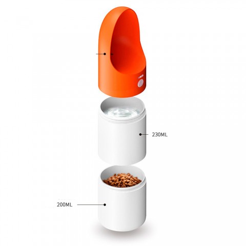 Дорожная поилка для животных Xiaomi Moestar Rocket Portable Pet Cup 430ml, оранжевая-4