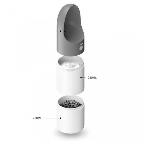 Дорожная поилка для животных Xiaomi Moestar Rocket Portable Pet Cup 430ml, серая-1