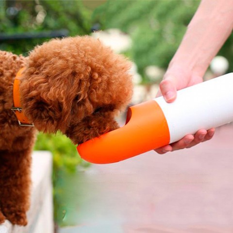 Дорожная поилка для животных Xiaomi Moestar Rocket Portable Pet Cup 430ml, оранжевая-3