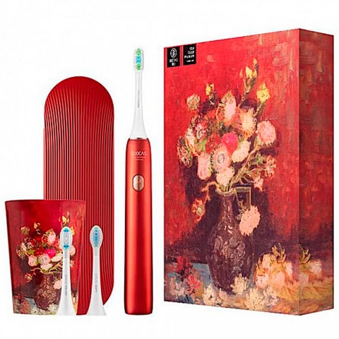 Подарочный набор электрической зубной щетки Xiaomi Soocas X3U Van Gogh Museum Design, красная