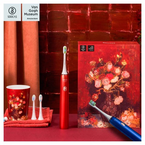 Подарочный набор электрической зубной щетки Xiaomi Soocas X3U Van Gogh Museum Design, красная-1
