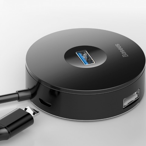 Концентратор USB Xiaomi Baseus HUB Round box, Black-3