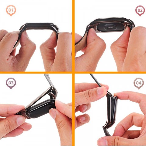 Ремешок кожаный для Xiaomi Mi Band 3, синий-6