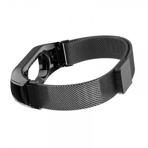 Браслет миланский сетчатый для Xiaomi Mi Band 3, черный-2