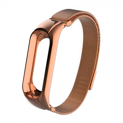 Браслет миланский сетчатый для Xiaomi Mi Band 3, розовое золото