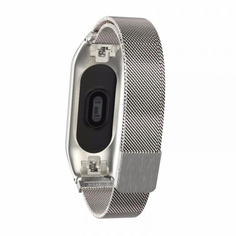 Браслет миланский сетчатый для Xiaomi Mi Band 5/6, серебристый-3