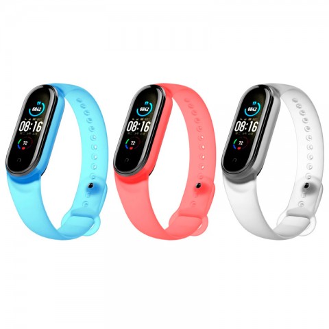 Ремешок силиконовый прозрачный для Xiaomi Mi Band 5-1