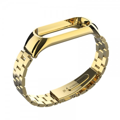 Браслет блочный для Xiaomi Mi Band 3, золотистый-2