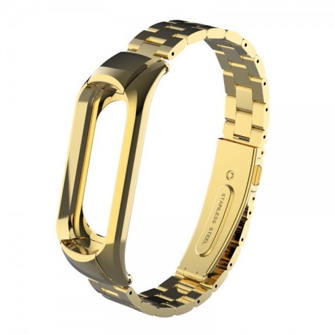 Браслет блочный для Xiaomi Mi Band 3, золотистый