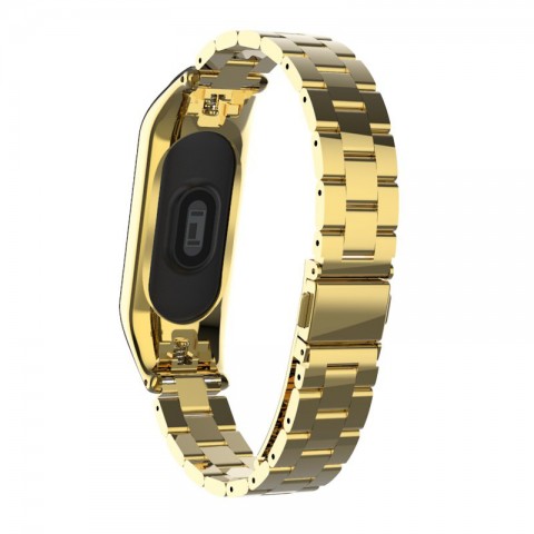 Браслет блочный для Xiaomi Mi Band 3, золотистый-1