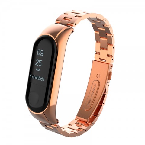 Браслет блочный для Xiaomi Mi Band 3, розовое золото-1