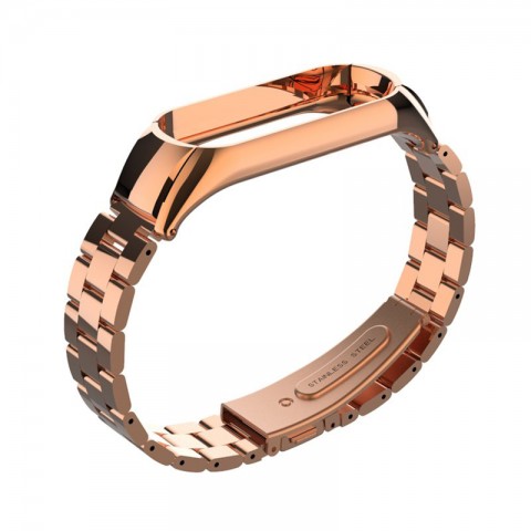 Браслет блочный для Xiaomi Mi Band 3, розовое золото-2