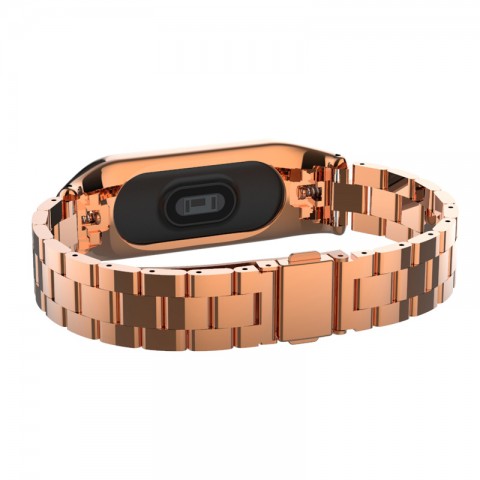 Браслет блочный для Xiaomi Mi Band 3, розовое золото-3