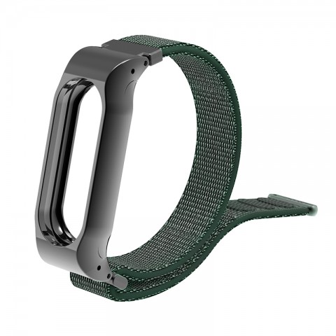 Браслет спортивный на липучке для Xiaomi Mi Band 2, оливковый-1