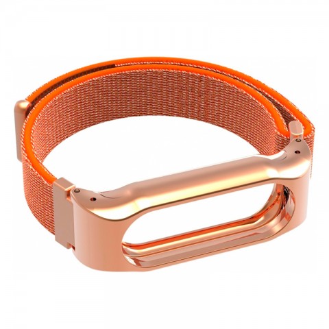 Браслет спортивный на липучке для Xiaomi Mi Band 2, "оранжевый шафран"-1