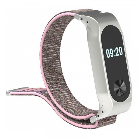Браслет спортивный на липучке для Xiaomi Mi Band 2, "розовый песок"-1