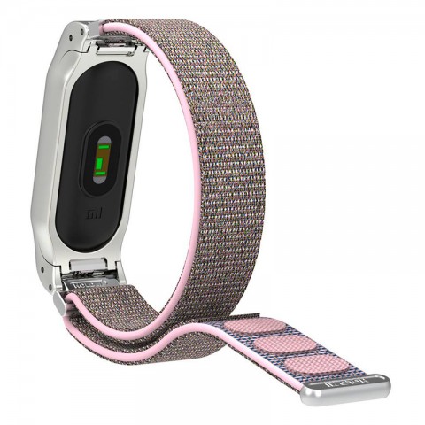 Браслет спортивный на липучке для Xiaomi Mi Band 2, "розовый песок"