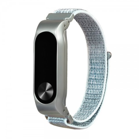 Браслет спортивный на липучке для Xiaomi Mi Band 2, "белая ракушка"