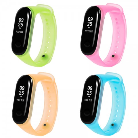 Ремешок силиконовый прозрачный для Xiaomi Mi Band 3/4