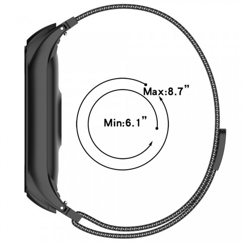 Браслет миланский сетчатый для Xiaomi Mi Band 5/6, черный-3