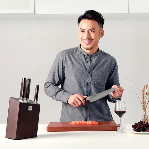 Набор ножей Xiaomi Huo Hou Fire Waiting Steel Knife Set с подставкой (5 предметов)-3