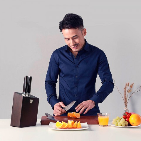 Набор ножей Xiaomi Huo Hou Fire Waiting Steel Knife Set с подставкой (5 предметов)-5