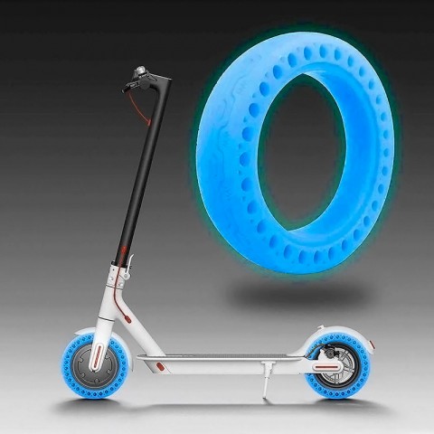Покрышка литая флуоресцентная для элeктросамоката Xiaomi M365, голубая-5