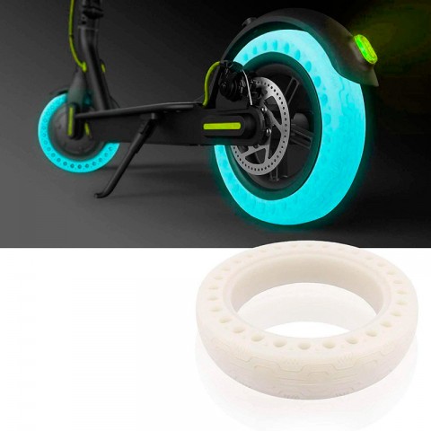 Покрышка литая флуоресцентная для элeктросамоката Xiaomi M365, голубая-3