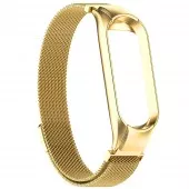Браслет миланский сетчатый для Xiaomi Mi Band 5/6, золотистый Браслет миланский сетчатый для Xiaomi Mi Band 5/6, золотистый