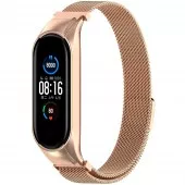 Браслет миланский сетчатый для Xiaomi Mi Band 5/6, розовое золото Браслет миланский сетчатый для Xiaomi Mi Band 5/6, розовое золото