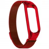 Браслет миланский сетчатый для Xiaomi Mi Band 5/6, красный Браслет миланский сетчатый для Xiaomi Mi Band 5/6, красный