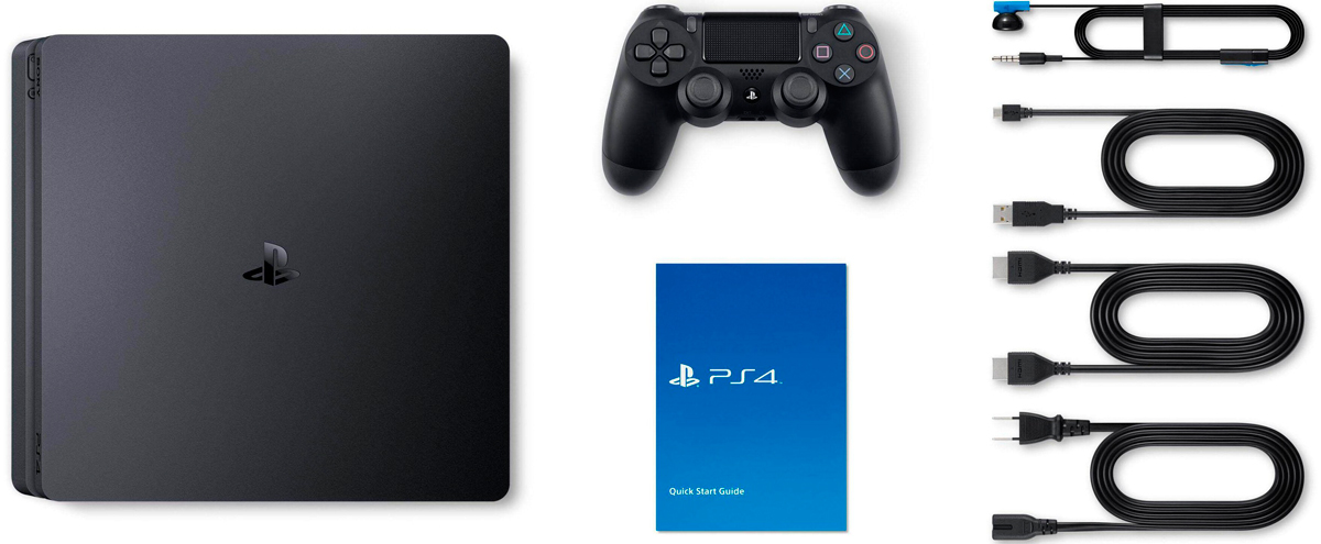 Игровая приставка Sony Playstation 4 Slim комплектация