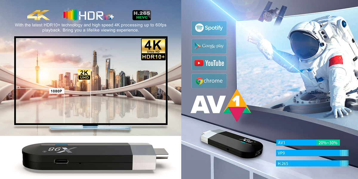 Смарт ТВ-стик 4K X98 S500 32/4Gb на Андройде 11