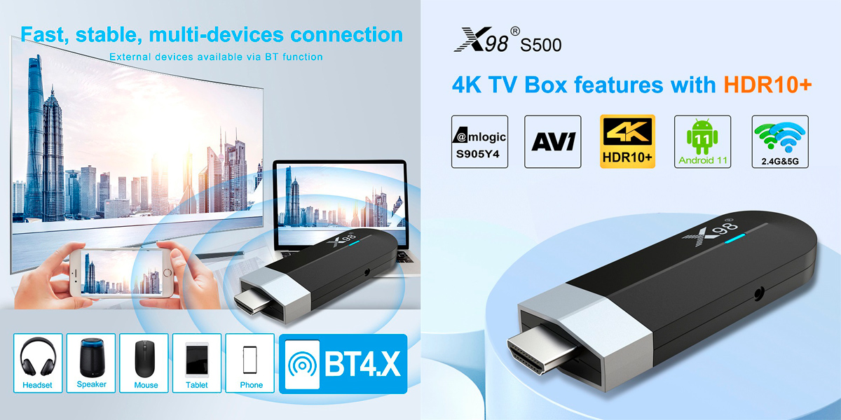 Смарт ТВ-стик 4K X98 S500 32/4Gb на Андройде 11
